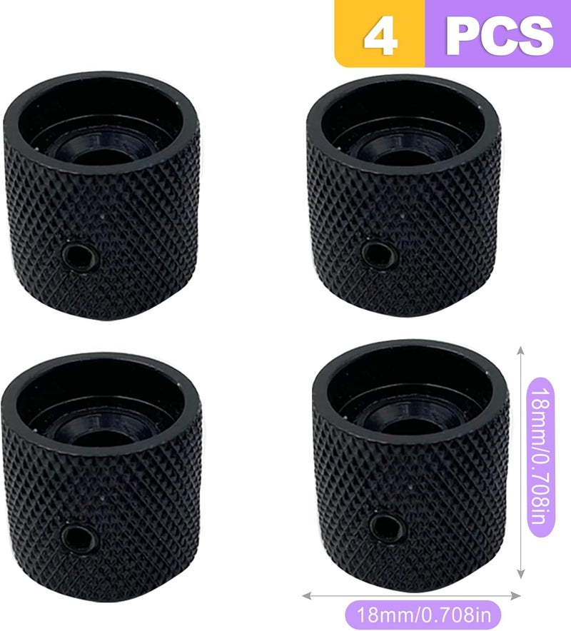 ZeriLion 4 Pack Metal Dome Guitar Knobs - Black Volume Tone Control for Electric Guitar & Bass - Includes Allen Key - Image 2